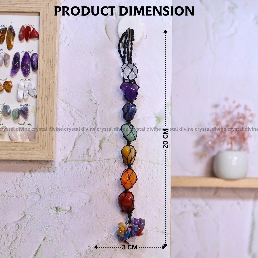 crystal certified 7 chakra tumble hanging crystals aura synchronized & activated for best results.