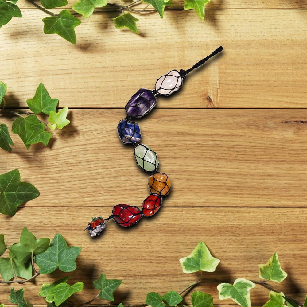 crystal certified 7 chakra tumble hanging crystals aura synchronized & activated for best results.