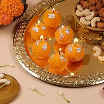 premium ladoo candles set of 6