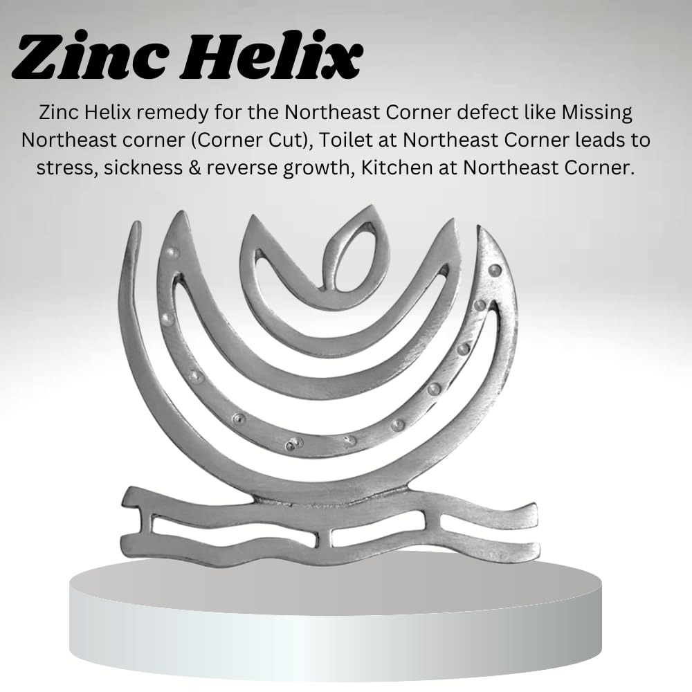 vastu helix zinc helix water (north east, north north east, north) main door entrance, toilet dosh defect correction (4inch) (set 3)