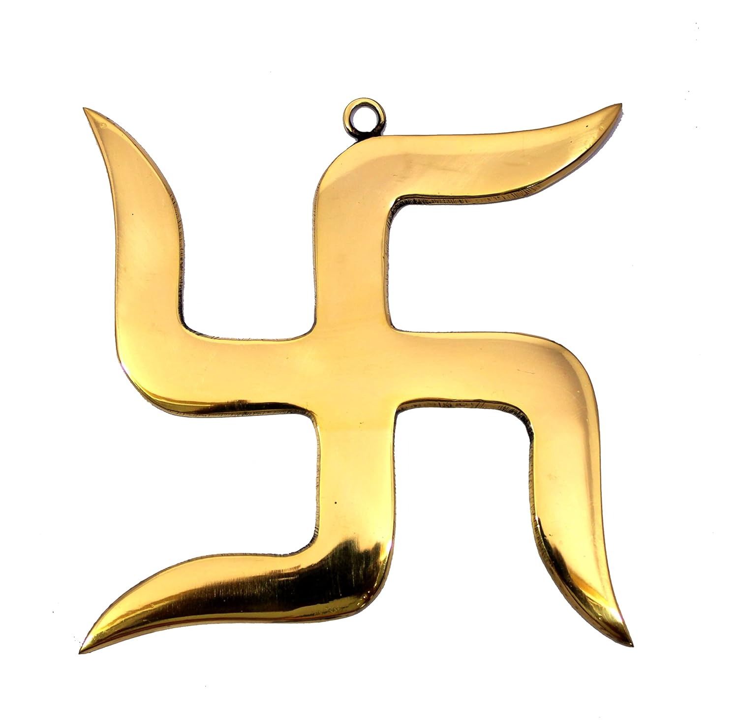 brass swastik sathiya wall hanging yantra 6 cm (brass, gold)