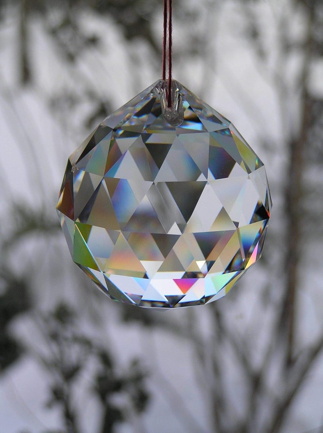 clear crystal ball sun catcher (40 mm, clear) for good luck & prosperity