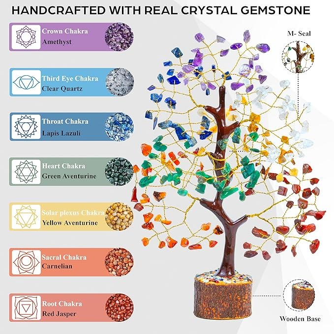 crystal tree for positive energy seven chakra tree