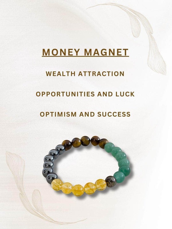 money magnet bracelet 8mm gemstone beads