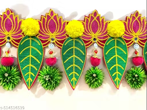 artificial flower and lotus torans for main door wall hanging bandhanwar for entrance door bandarwal for festive decor