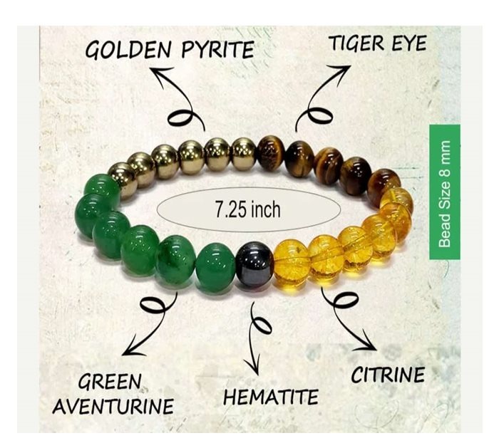 natural good luck & fortune healing crystal beaded bracelet