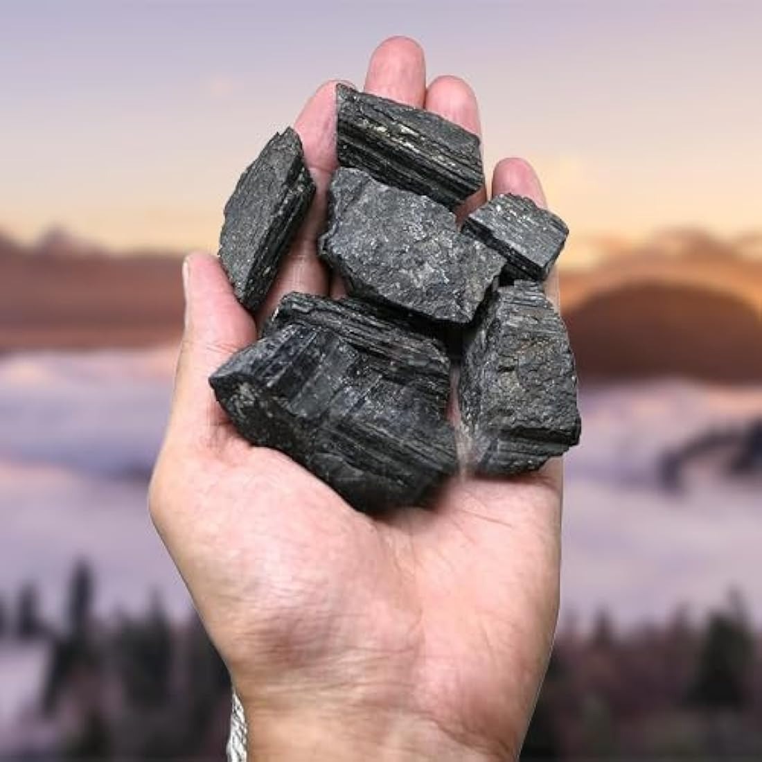 natural black tourmaline rough correction door hanging for decorative home & office door