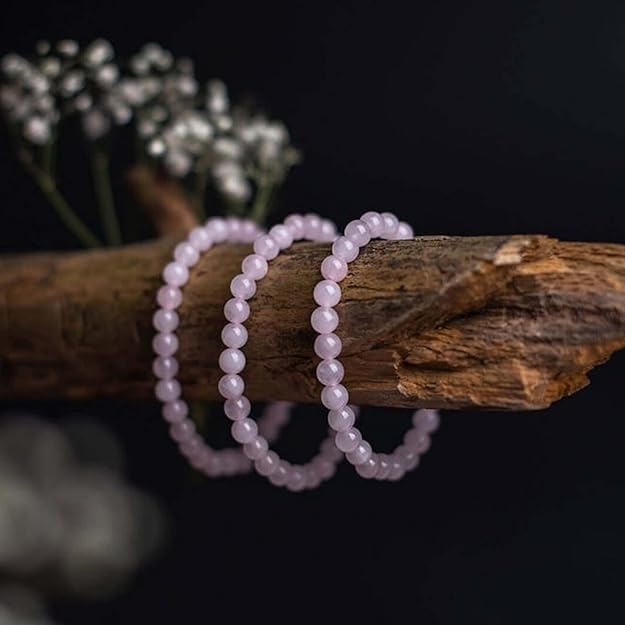 rose quartz bracelet 8mm beads for aura cleansing & emotional detoxification