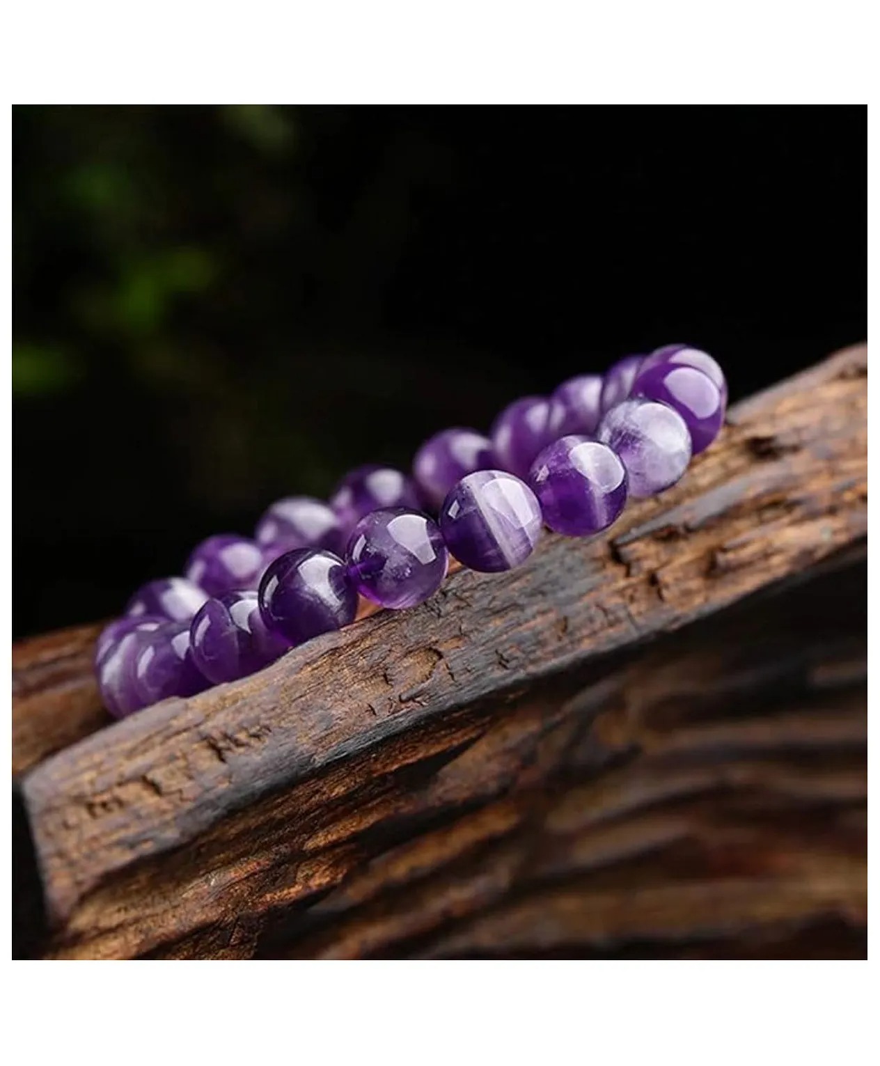 amethyst serenity bracelet 8 mm natural healing crystal for calm, protection & spiritual balance