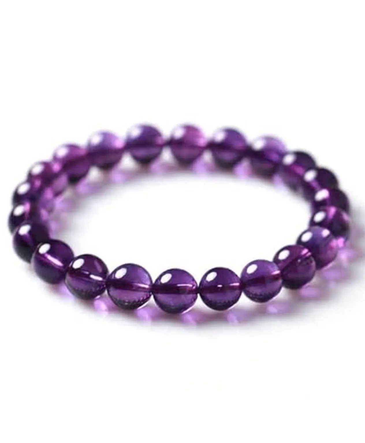 amethyst serenity bracelet 8 mm natural healing crystal for calm, protection & spiritual balance