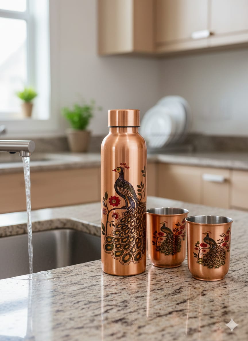 aqua shuddhi copper glass bottle