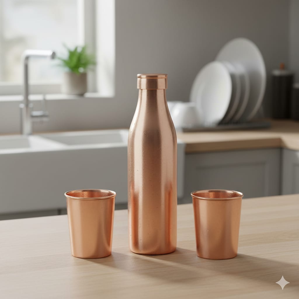aqua shuddhi copper glass bottle
