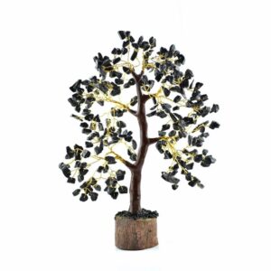 🖤 black tourmaline crystal tree – 1000 beads (protection & grounding tree)